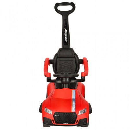 Pealeistutav tõukeauto eemaldatava sangaga, tulede ja häältega, punane