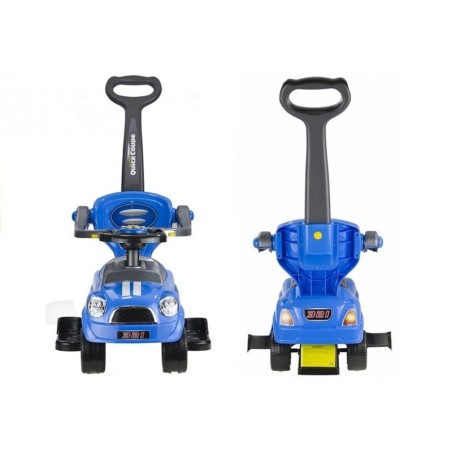 Kupeeauto manuaalne sõitmine koos lapsevanema käepidemega – sinine