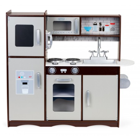 Suur puidust mänguköök lastele koos kappide ja külmkapiga