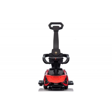 Pealeistutav lükkevarrega auto Lamborghini helide-tuledega, punane