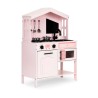 Puidust köök lastele, ahju, mikrolaineahju ja aksessuaaridega, roosa