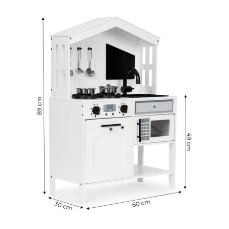 Puidust köök lastele, ahju, mikrolaineahju ja aksessuaaridega