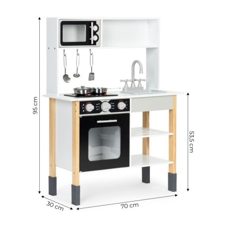 Puidust köök pliidi, ahju ja aksessuaaridega