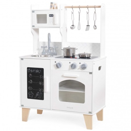 PolarB Puidust köök koos tarvikutega ja häältega, valge