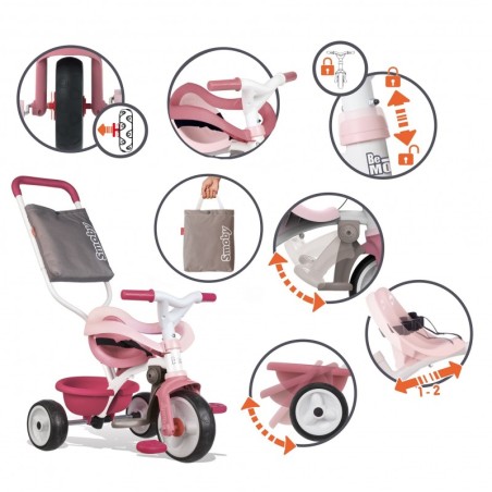 SMOBY kolmerattaline Be Move Comfort roosa