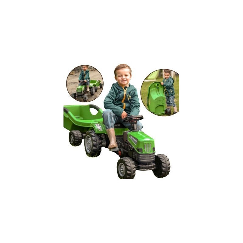 Suur PowerTrac pedaalidega traktor XXL haagisega