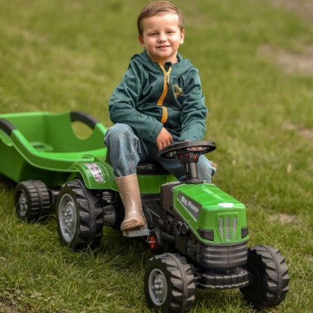 Suur PowerTrac pedaalidega traktor XXL haagisega