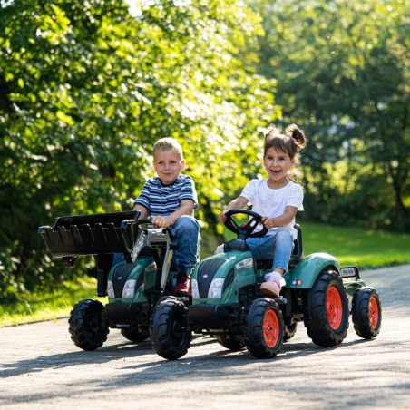 FALK Green Pedaalidega Traktor Lander koos haagisega vanusele 3+