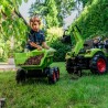 FALK CLAAS AVEC Roheline pedaalidega traktor koos haagisega alates 3 aastast