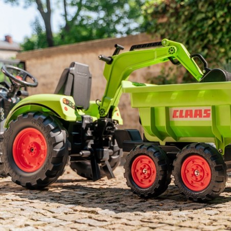 FALK CLAAS AVEC Roheline pedaalidega traktor koos haagisega alates 3 aastast