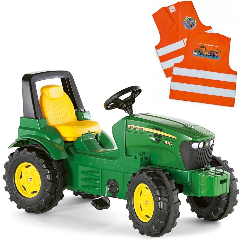 John Deere'i pedaalidega traktor + tasuta helkurvest lastele