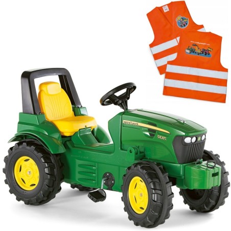 John Deere'i pedaalidega traktor + tasuta helkurvest lastele