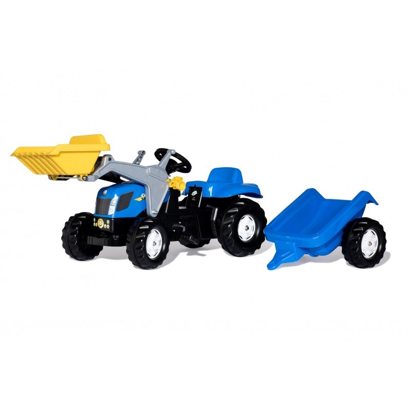 RollyKid-X New Holland Traktor kopa ja haagisega sinise
