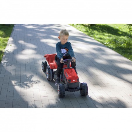 Pedaalidega traktor põllumees GoTrac MAXI koos haagisega