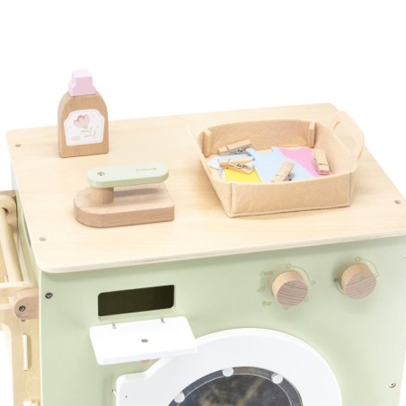 Puidust pesumasin lastele aksessuaaridega