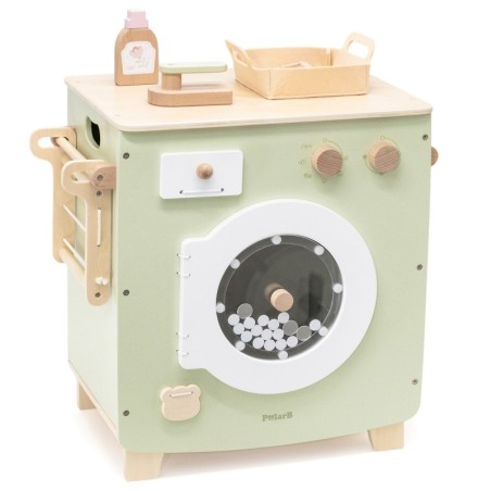 Puidust pesumasin lastele aksessuaaridega