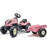 FALK pedaalidega traktor Country Star Pink + haagis ja signaal, alates 2 aastast.