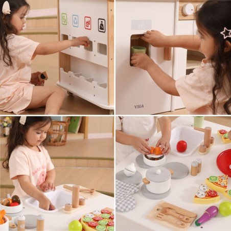 Puidust 3in1 kodukeskus lisatarvikutega – õppimine ja lõbu lastele