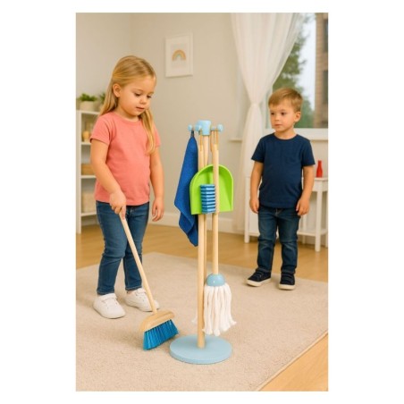 Puidust Koristuskomplekt Lastele Mopp Hari Prügikühvliga 7 Osa