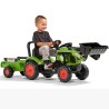 Falk pedaalidega traktor Claas haagise ja esilaaduriga, 2 aastasele