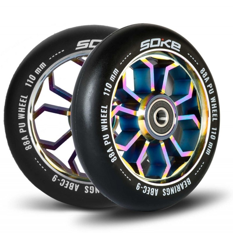 Tõukeratta rattad 110 mm vikerkaarevärvilised 2 tk