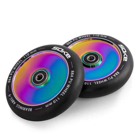 Tõukeratta rattad 110 mm täis vikerkaarevärvides 2 tk