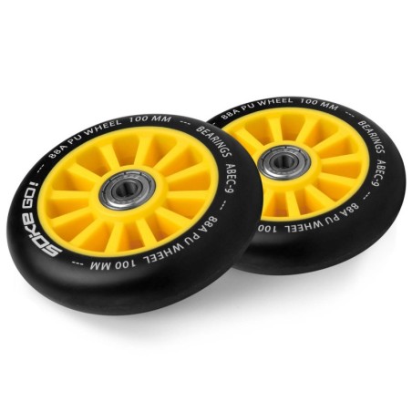 Tõukeratta rattad 100 mm kollased 2 tk