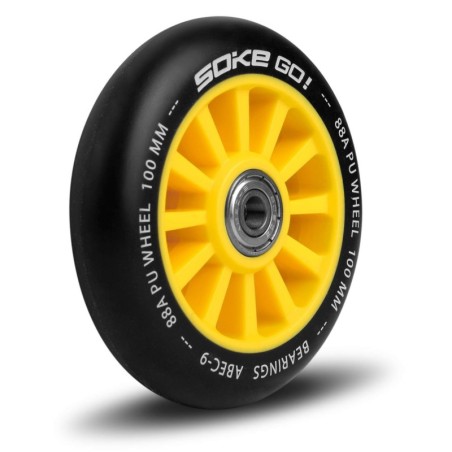 Tõukeratta rattad 100 mm kollased 2 tk