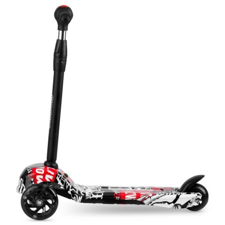 Piko kolmerattaline tõukeratas - must valgete ja punaste mustritega