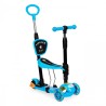 Kolmerattaline tõukeratas helendavate ratastega LED, 3-in-1 Balance - sinine
