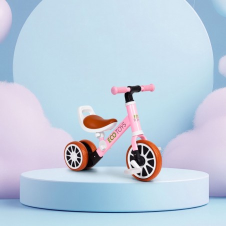 Jooksuratas 2in1 pedaalidega ratas, roosa