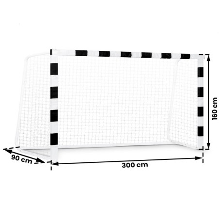 Jalgpallivärav 300 x 160 x 90 cm mustvalge