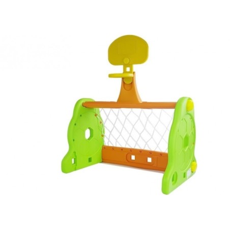 Laste kaks-ühes korv ja värav, roheline ja oranž
