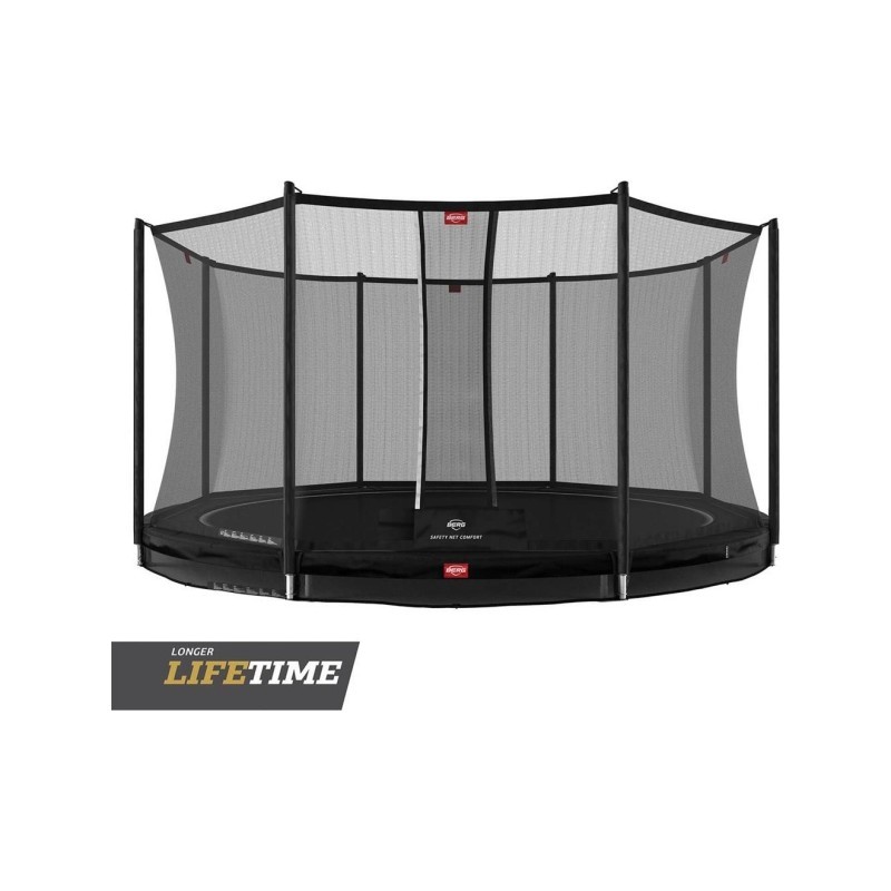 Batuut BERG Favorit InGround - 430cm, must, Comfort turvavõrguga