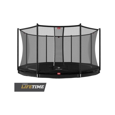 Batuut BERG Favorit InGround - 430cm, must, Comfort turvavõrguga