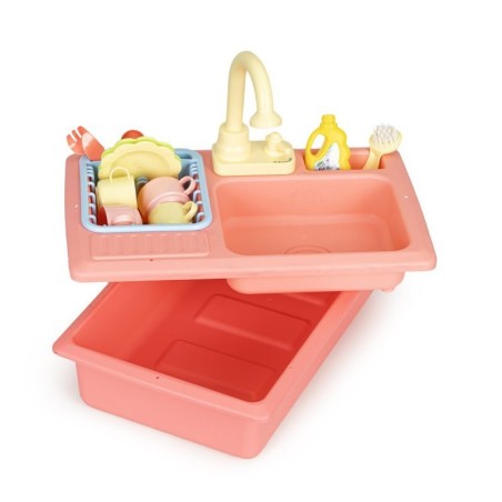 Laste kraanikauss, kraani ja veega + 12 aksessuaari, roosa