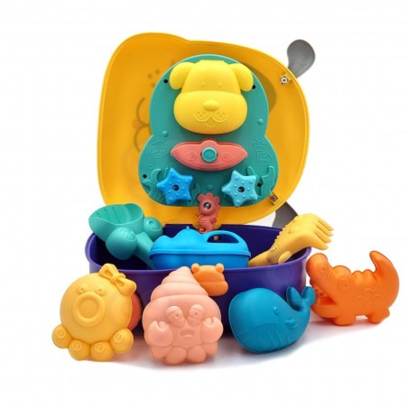 Liiva ja vee mängukomplekt 3in1 kohver koer