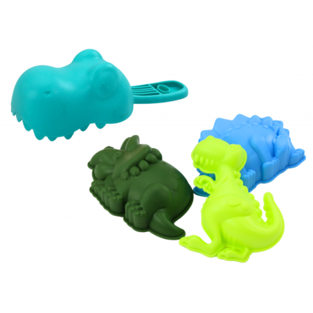 Dinosauruse liivakomplekt, lehter, veski, vormid, spaatel, 7 tk.