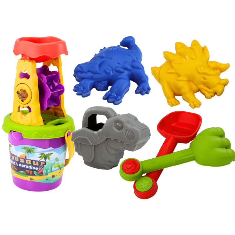 Dinosauruse liivakomplekt, veski, lehter, spaatel, reha, kastekann, vormid