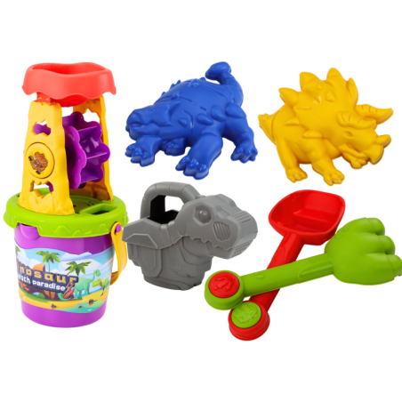 Dinosauruse liivakomplekt, veski, lehter, spaatel, reha, kastekann, vormid