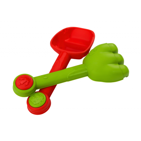 Dinosauruse liivakomplekt, veski, lehter, spaatel, reha, kastekann, vormid