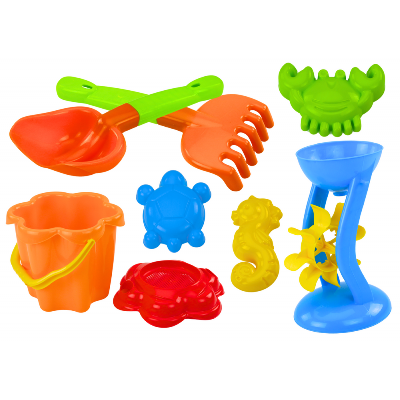 Liivakomplekt, ämber, veski, kurn, vormid, 9 värvilist