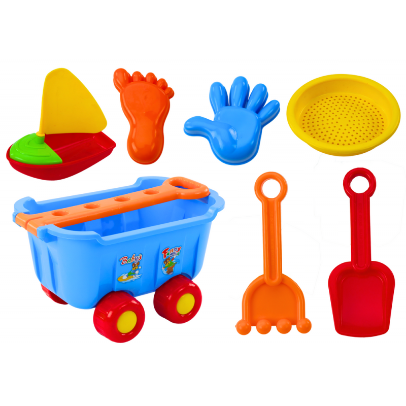 Liivamänguasjad sinine käru reha spaatliga paat 8 El