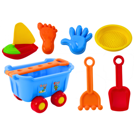 Liivamänguasjad sinine käru reha spaatliga paat 8 El