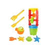 Liivamänguasjade komplekt, suur veski, ämber, värvilised vormid