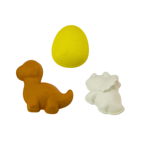 Liivamänguasjade komplekt, veski, spaatel, reha, vormid, dinosaurused