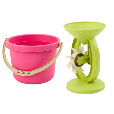 Liivamänguasjade komplekt, ämber, veski, kurn, pastellvormid