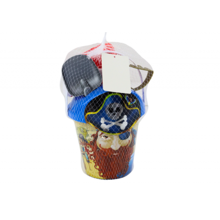 Piraat liiva komplekt, ämber, kastekann, kurn, 6-osaline komplekt.