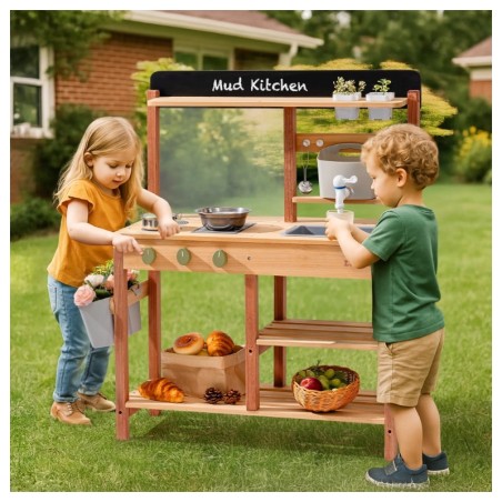Puidust laste mudaköök, õueköök