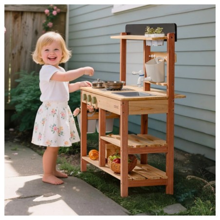 Puidust laste mudaköök, õueköök